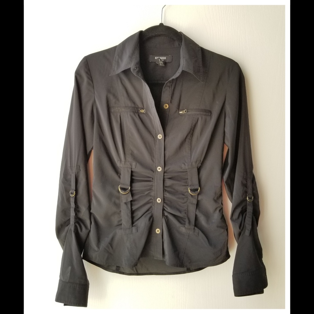 Express - Stretch Button Down Shirt *Rare Design*